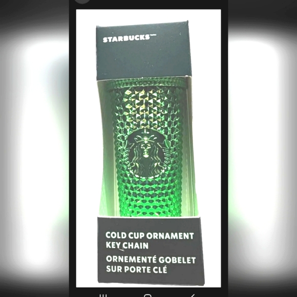Starbucks Holiday Bling Green Studded Cold Cup 2023 Christmas Ornament Keychain - Picture 1 of 3